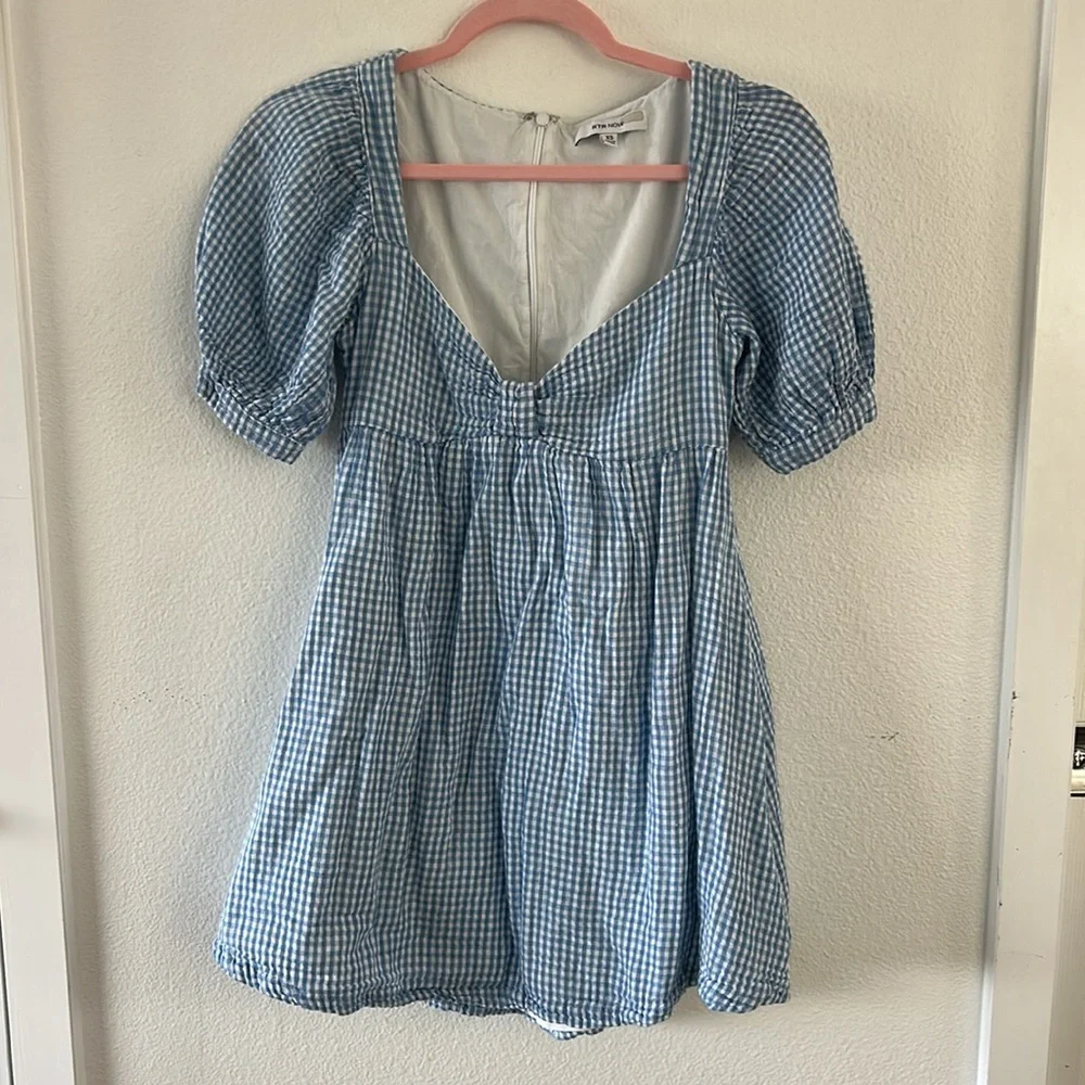 RTR NOW Blue Gingham Babydoll Dress - Picture 6 of 10